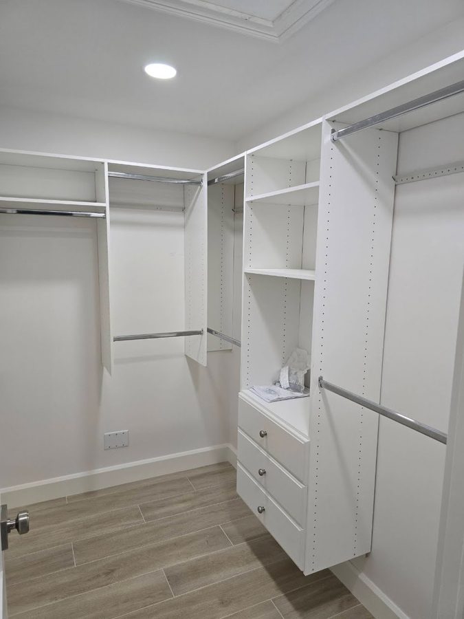 Finished custom closet and flooring installation in St. Pete Beach, FL