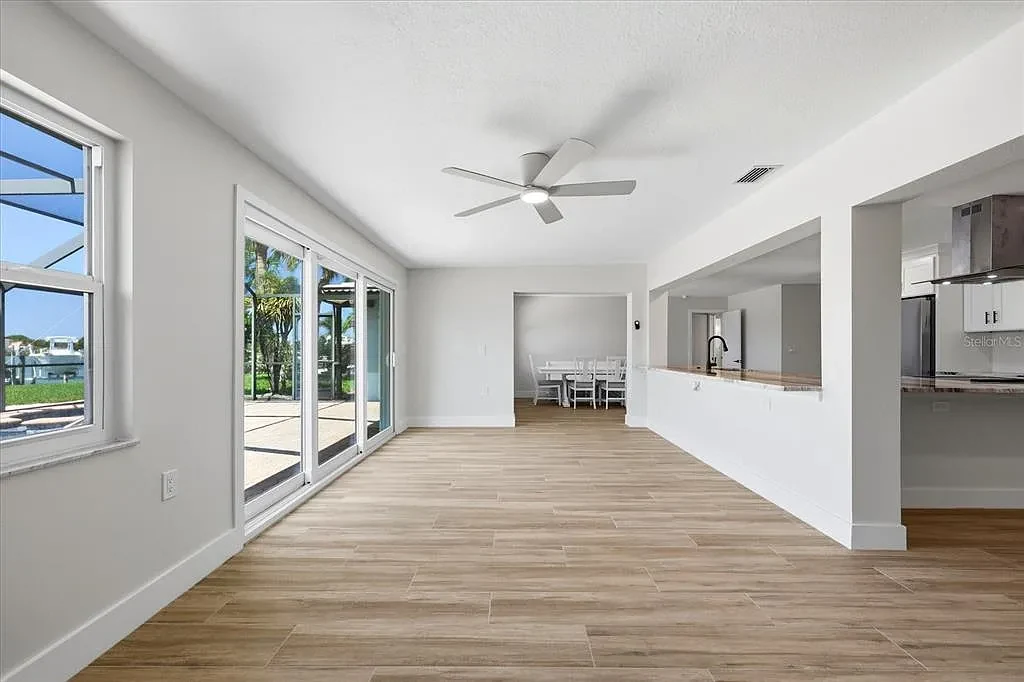 Freshly painted open-concept living room interior in St. Petersburg, FL